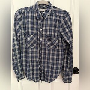 Abercrombie & Fitch Blue and White Plaid Button-Down Shirt